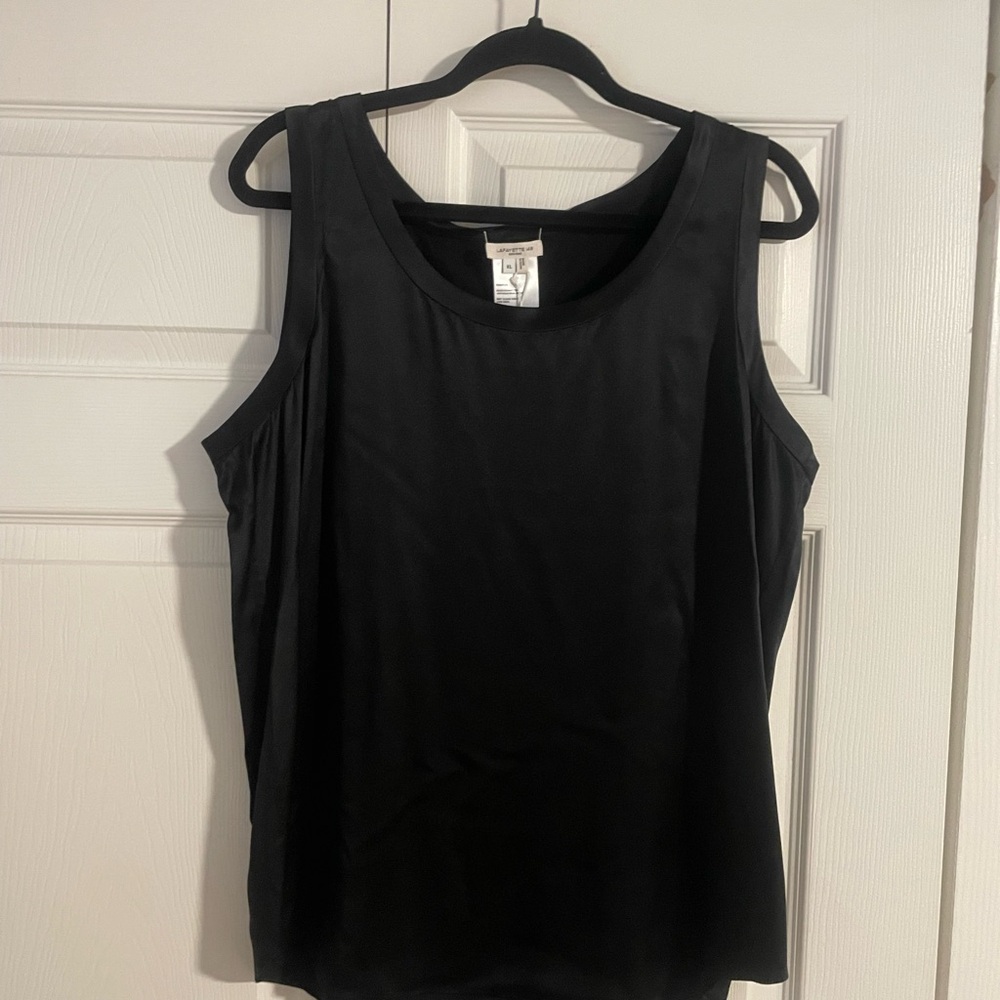 NWT Lafayette 148 New York 100% Silk Charmeuse Reversible Perla Blouse